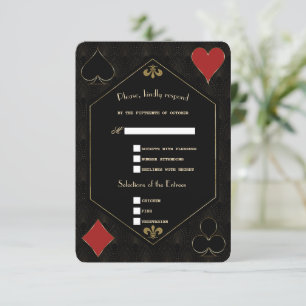 Guld Art Deco Gatsby Casino Vegas Poker Bröllop OSA Kort
