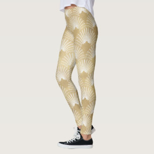 Guld Art-Deco Geometric Mönster Leggings