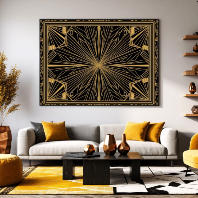 Guld Art Deco Lyxkonst Canvastryck (Skapare uppladdad)