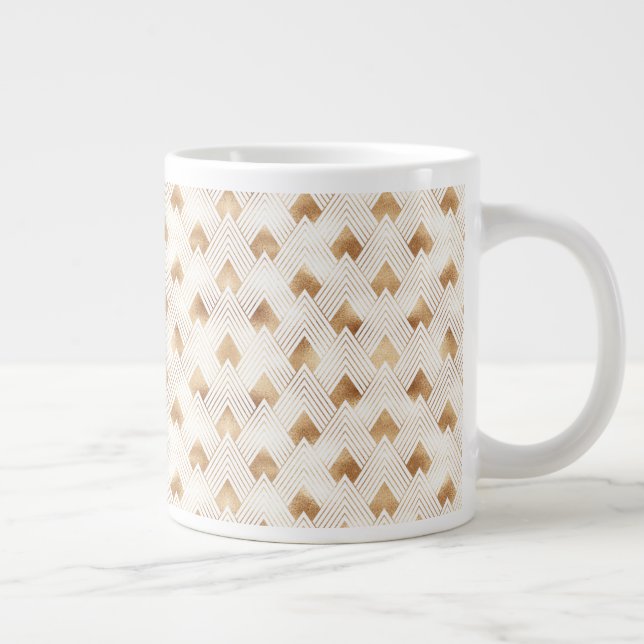 Guld Art Deco Mönster Jumbo Mugg (Höger)
