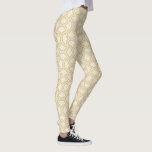 Guld Art Deco Mönster on White Leggings<br><div class="desc">Den här eleganten har en vacker guld Art Deco-geometrisk mönster på vit bakgrund.</div>
