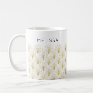 Guld Art-Deco Mönsterinitialer Kaffemugg