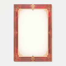 Guld Art Deco Ram på Rött