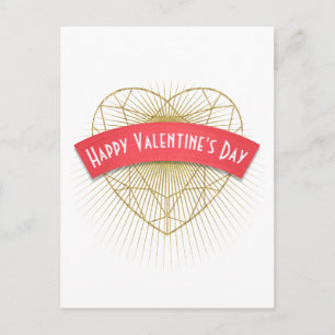 Guld- art décohjärtavalentin dag helg vykort