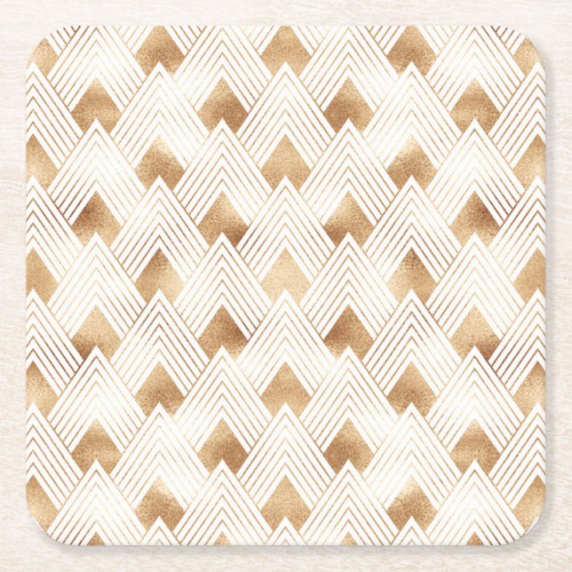 Guld- art décomönster underlägg papper kvadrat (Framsidan)