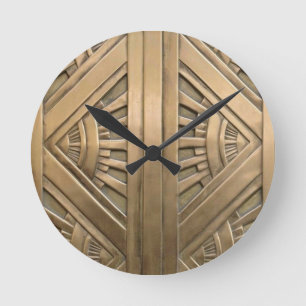 guld art nouveau, art déco, vintage, chic, rund klocka
