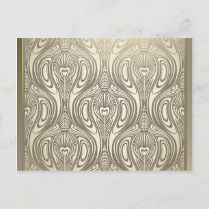 Guld,art nouveau,deco,vit,chic,elegant,vacker vykort