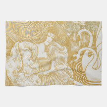 Guld Art nouveau Vintage Kvinna Teckning Vintage A