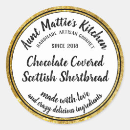 Guld Artisan Handmade Gourmet Food Label Runt Klistermärke