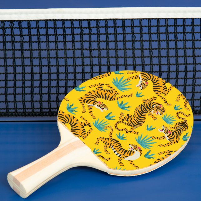 Guld Asiatiska tigern Mönster Pingisracket (Insitu)