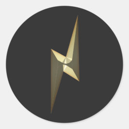 Guld-åskans blixt svart coola av modern roligt runt klistermärke