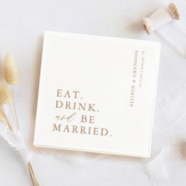 Guld Ät dryck och var gift med repetitionsmiddag Pappersservett