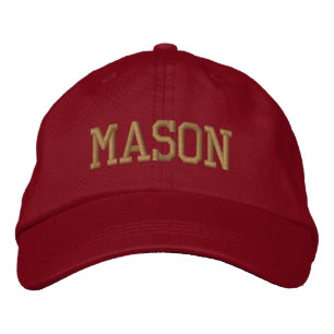 Guld Atletiskt Block Monogram Anpassat Namn Broderad Keps