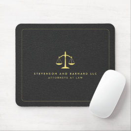 Guld Attorney Justice Logotyp Black Leather Musmatta