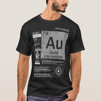 Guld Au Inslag atomnummer 79 Science T Shirt
