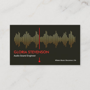 Guld Audio Ljud Frequency Studio Ingenjör DJ Visitkort
