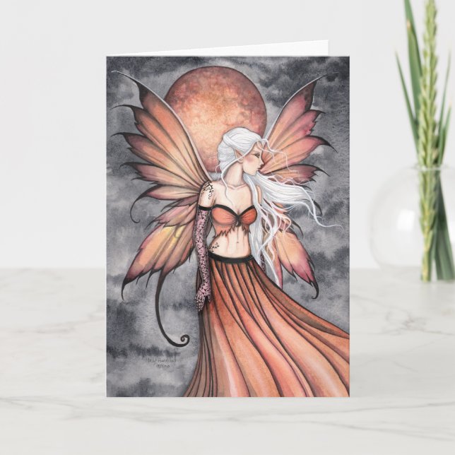 Guld Autumn Fairy Greeting Card Kort (Framsida)