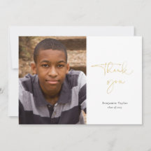 Guld Avslappnad Script Photo Studenten Tack