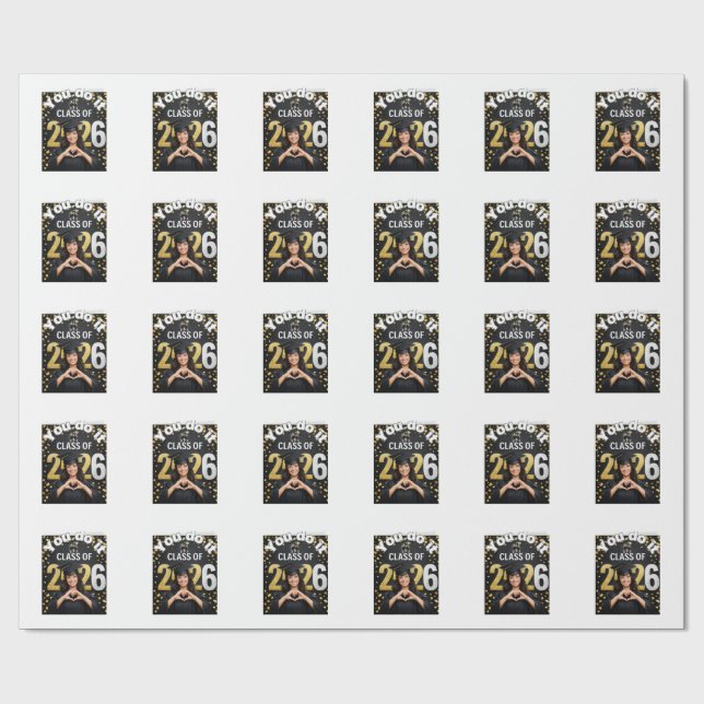 Guld avslutningsfirande kort – presentpapper (Platt)