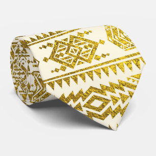 Guld- Aztec peruanskt stam- mönster Slips
