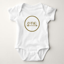 Guld- baby för glitterpil en första födelsedag t-shirt
