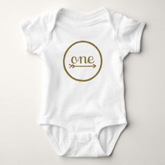 Guld- baby för glitterpil en första födelsedag t-shirt