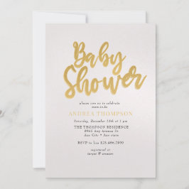 Guld Baby Shower Inbjudningar