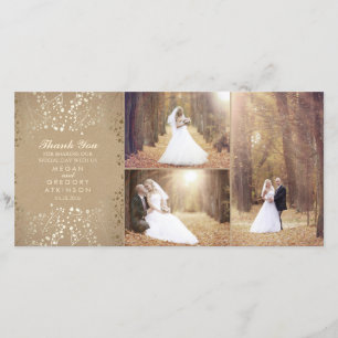 Guld Babyns andning Elegant bröllop Photo Tack Kort
