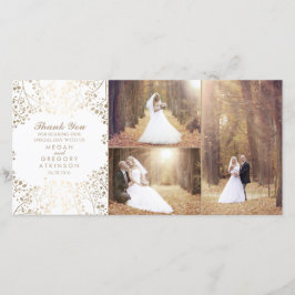 Guld Babyns andning Elegant bröllop Photo Tack Kort