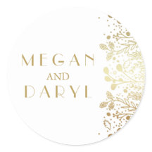 Guld Babyns utandningsluft Blommigt Bröllop