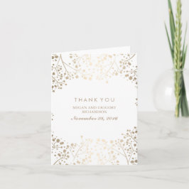 Guld Baby's Breath Vita Bröllop Tack Kort