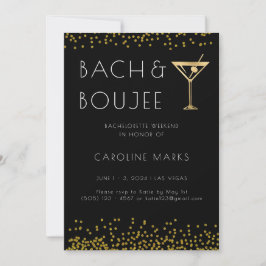 Guld Bach och Boujee Bachelorette Party Inbjudningar