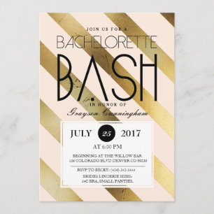 Guld &  Bachelorette Bash   PARTY INBJUDAN