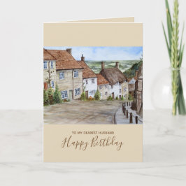 Guld Backe, Shaftesbury, Dorset Watercolor Paintin Kort