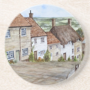 Guld Backe, Shaftesbury, Dorset Watercolor Paintin Underlägg