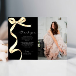 Guld Båge Foto Tack Kort