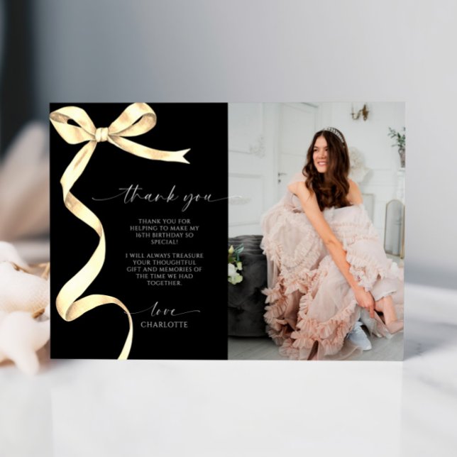 Guld Båge Foto Tack Kort (Skapare uppladdad)