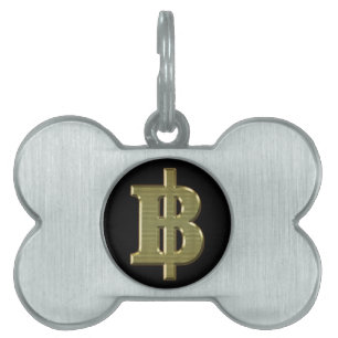 GULD BAHT SIGN ฿ Thailands valuta ฿ ID-bricka Husdjur