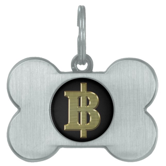 GULD BAHT SIGN ฿ Thailands valuta ฿ ID-bricka Husdjur (Framsidan)