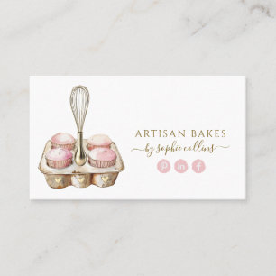 Guld Baker Bakery Pastry Chef för Rosa av vattenfä Visitkort