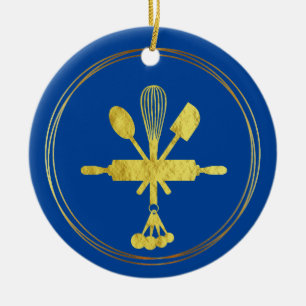 Guld Bakery Icon jul Ornament