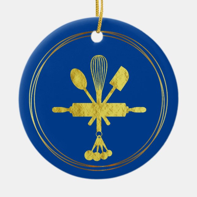 Guld Bakery Icon jul Ornament (Framsidan)