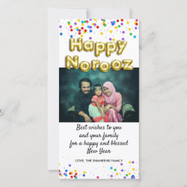 Guld-ballon Lycklig Noroz, nyårfoto för nyårsafton Julkort