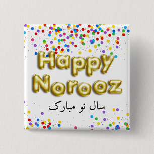 Guld-ballon Lycklig Noroz Persian-nyår Knapp
