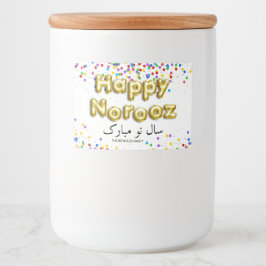 Guld-ballon Lycklig Noroz Persian-nyår Mat Etiketter