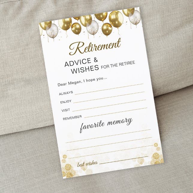 Guld Ballong Glad Pension Card med Favoritminne (Gold Balloon Happy Retirement Favorite Memory Card)