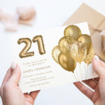Guld-ballonger 21:a födelsedag Party Inbjudningar<br><div class="desc">Guld Bubblor 21:a födelsedagsinbjudan Se matchningssamling i Niche & Nest Store</div>