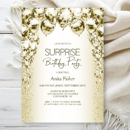 Guld-ballonger oavsett ålder inbjudningar