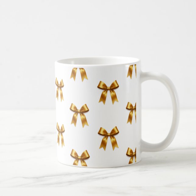 Guld Band Mönster — Elegant Minimal Lyx Kaffemugg (Höger)