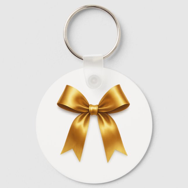 Guld Bandmönster — Elegant Minimal Lyx Nyckelring (Framsida)